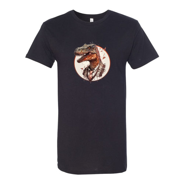 BELLA CANVAS MEN'S LONG BODY URBAN TEE 3006 Vintage Dinosaur Wearing Tie  Cool Retro